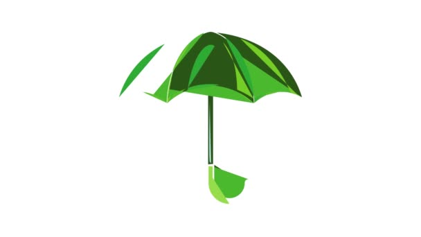 Umbrella icon animation — Stock Video