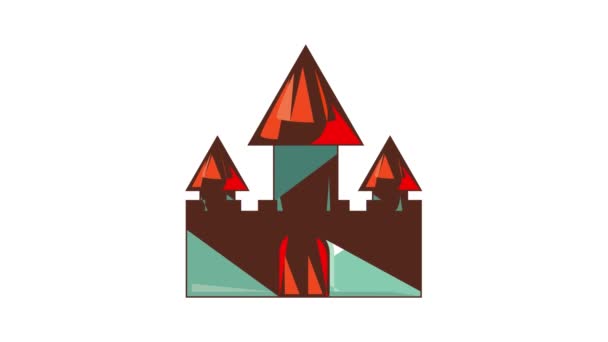 Castillo de chillón en Montreux icono de animación — Vídeo de stock