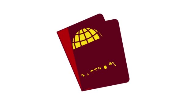 Animación icono de pasaporte — Vídeos de Stock