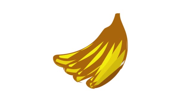 Animering av ikoner för bananer — Stockvideo