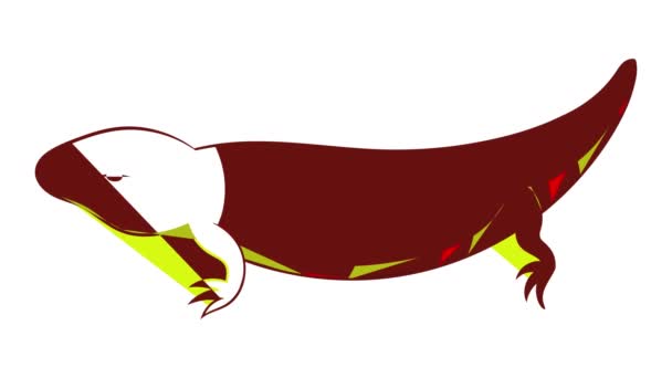 Animace ikon svlečené ještěrky — Stock video