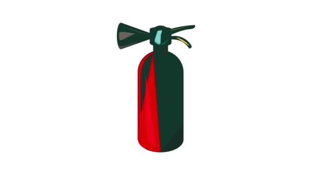 Fire extinguisher icon animation — Stock Video