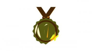 Birincilik için Madalya simgesi canlandırması