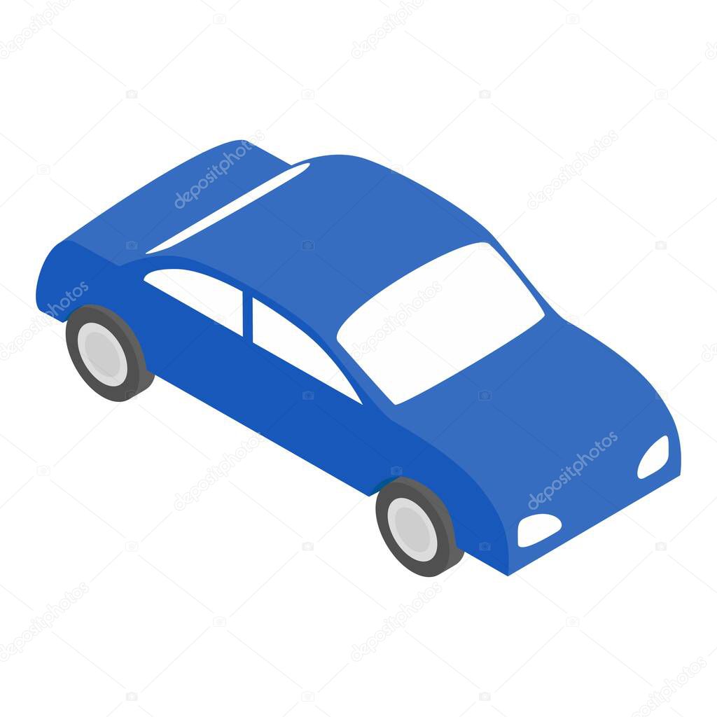 Blue car icon isometric vector. Blue modern city car icon