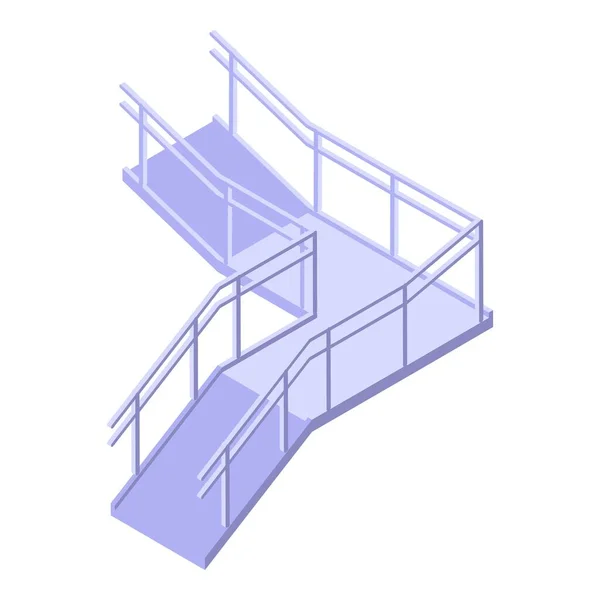 긴 램프 아이콘 isometric vector. 병원의 신체장애자 경사로 — 스톡 벡터