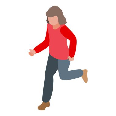 Çocuk tahliye ikonu izometrik vektörü. Kaçış talimi