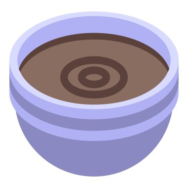 Soya sosu tencere ikon izometrik vektörü. Asya baharatı