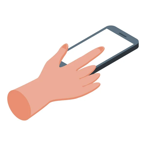 Touch icono del teléfono inteligente vector isométrico. Teléfono de mano — Vector de stock