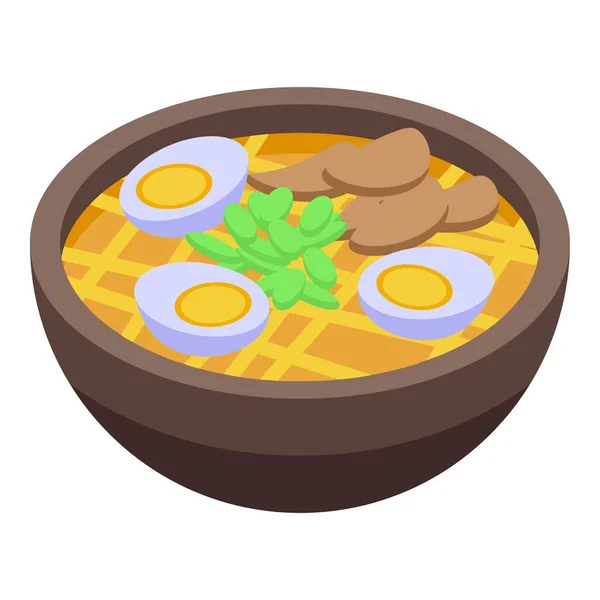 달걀 파스타 아이콘 isometric vector. 식품 접시 — 스톡 벡터