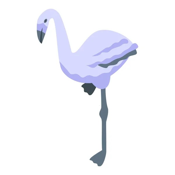 Icono de flamenco blanco vector isométrico. Pájaro tropical — Vector de stock