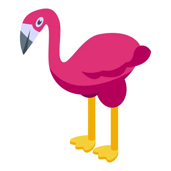 Pequeno ícone de flamingo vetor isométrico. Pássaro de verão —  Vetores de Stock