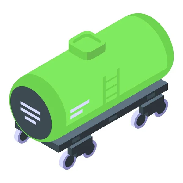 Icono del carro del tanque vector isométrico. Tren de coches — Archivo Imágenes Vectoriales