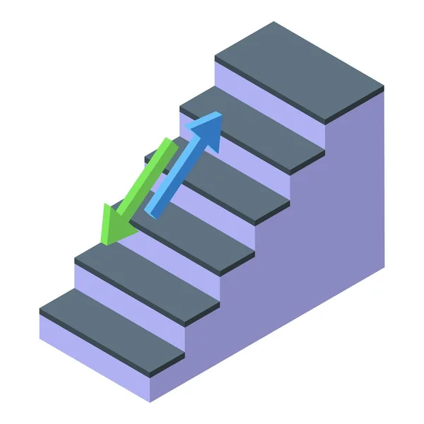 Evacuation stairs icon isometric vector. Emergency exit — Stock Vector