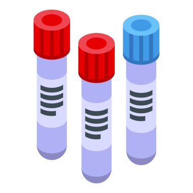 Laboratuvar test tüpleri ikon izometrik vektörü. Tüpün kimyası
