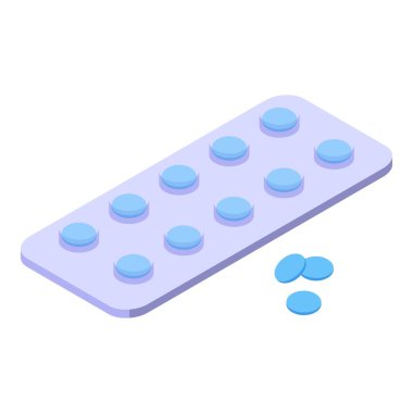 Hap ikonu izometrik vektörünü doldur. Tablet paketi