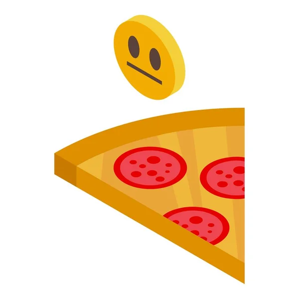 Pizza slice icon isometric vector. Cheese food — Stock Vector