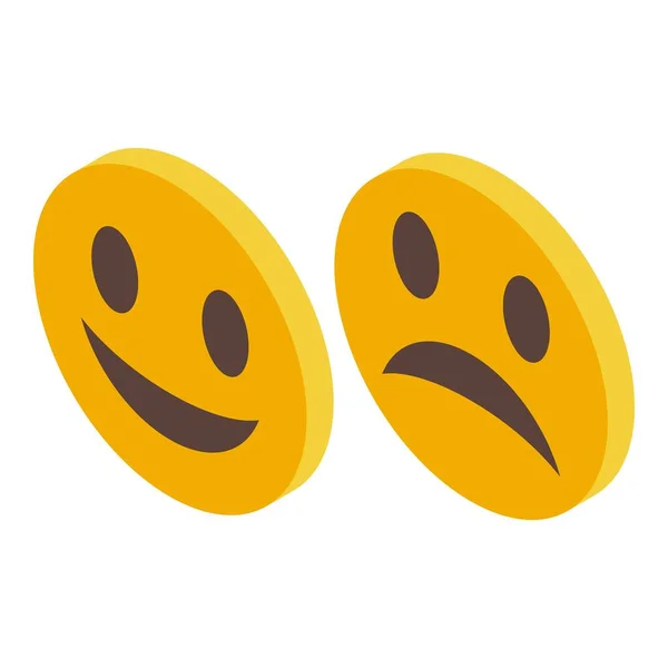 Ícone emoji saúde mental vetor isométrico. Caráter cerebral —  Vetores de Stock