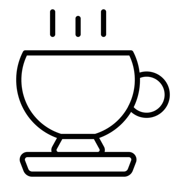 Vliegtuig koffie beker pictogram omtrek vector. Kunststof papier — Stockvector