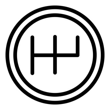 Araba şanzımanı ikon ana hatları vektörü. Otomatik vites