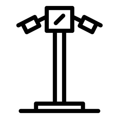 Işık sütunu ikonu ana hatları vektörü park ediliyor. Sokak direği