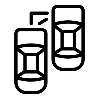 Araba konumu ikonu ana hat vektörü. Kiralama servisi