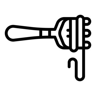 Çatal makarna ikonu ana hatları vektörü. Spagetti eriştesi.