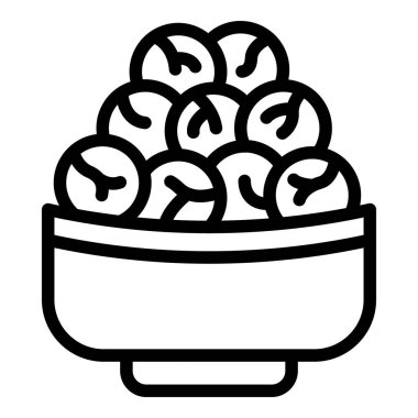 Çikolatalı mantar ikonu ana hatları vektörü. Şeker çubuğu