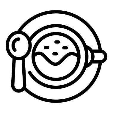 Sıcak kahve bardağı ikonu ana hatları vektörü. Kafe kupası.