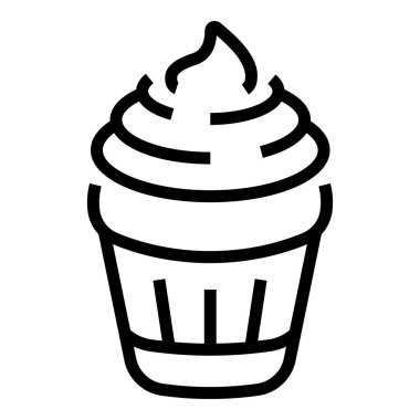 Gelato simgesi ana hatları vektörü. Dondurma.