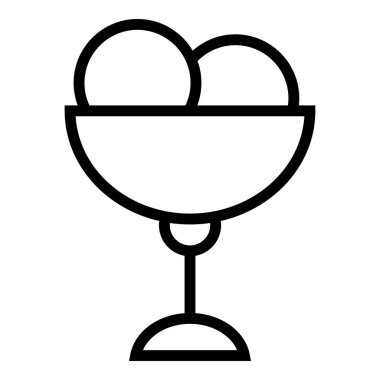 Gelato yiyecek ikonu ana hatları vektörü. Dondurmalı tatlı.