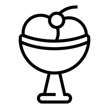 Gelato ikon dış hat vektörünü tedavi ediyor. Şekerli dondurma.