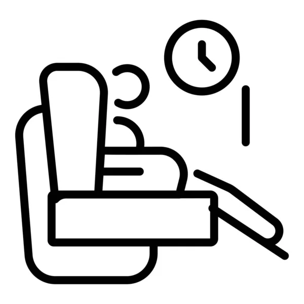 舒适的空气座椅图标轮廓矢量.飞机飞行 — 图库矢量图片