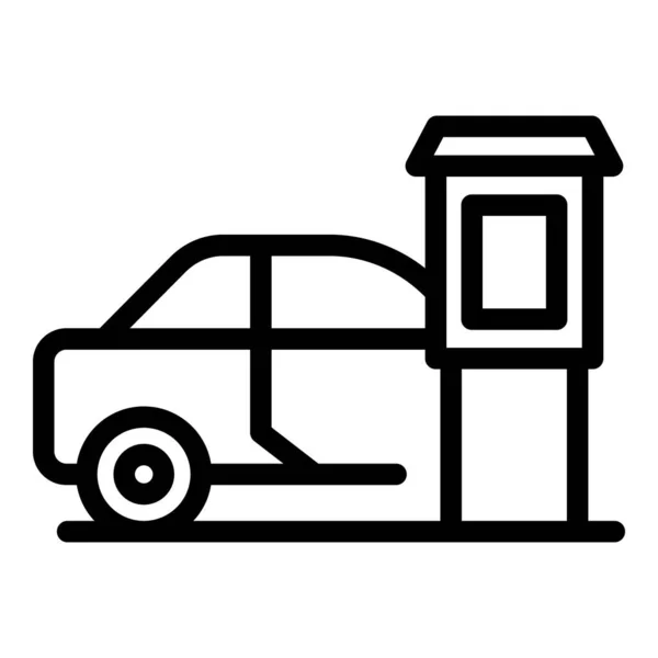 Auto snelweg poort pictogram contouren vector. Tol cabine — Stockvector