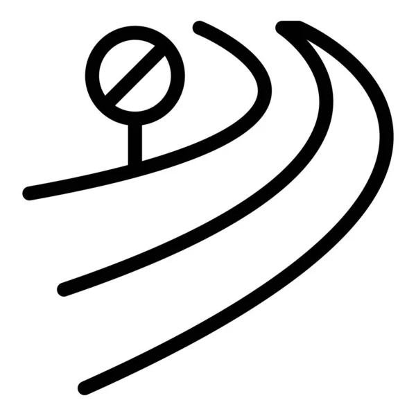 Vecteur de contour d'icône de route courbe. Remontage de chemin — Image vectorielle