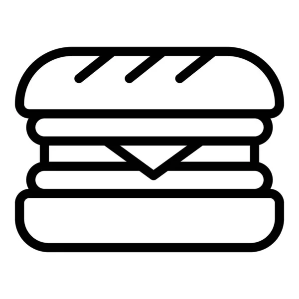 Burger ikonu ana hat vektörü. Hamburger ekmeği. — Stok Vektör