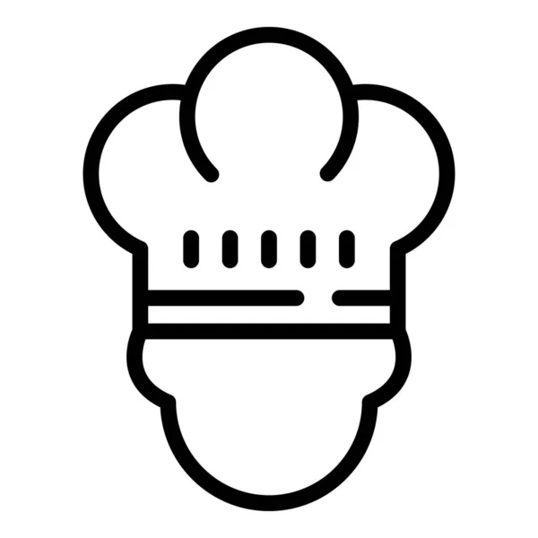 Chef francés icono contorno vector. Sombrero cocinero — Vector de stock