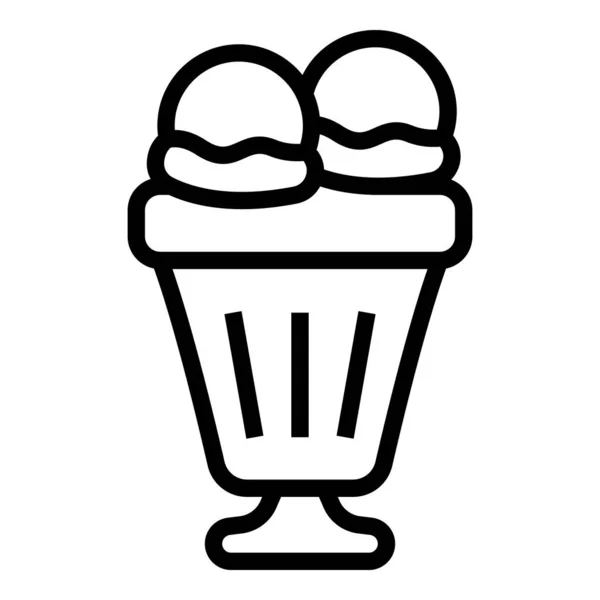 Вектор контура иконок желато с мороженым. Мороженое — стоковый вектор