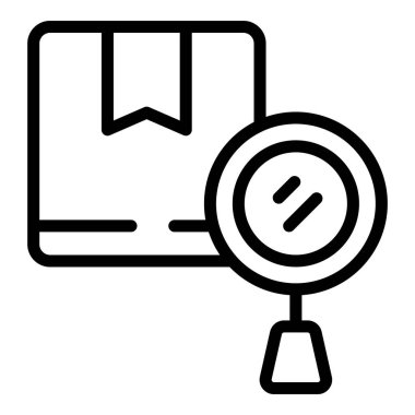 Paket kutusu simgesi ana hat vektörü. Karton teslimat.