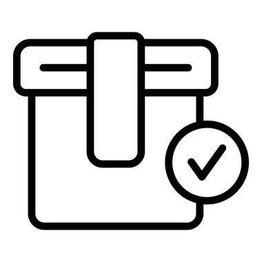 Hediye kutusu simgesi ana hat vektörü. Noel hediyesi