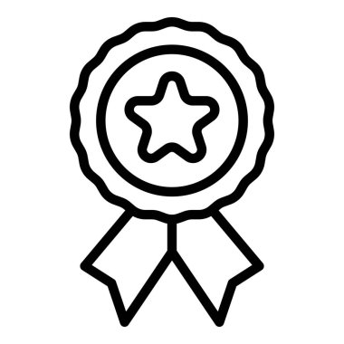 Yıldız amblemi simgesi ana hat vektörü. Tasarım şekli