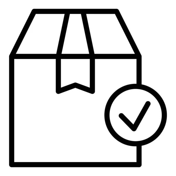 Gelieferte Paket-Symbol Umrissvektor. Türkurier — Stockvektor