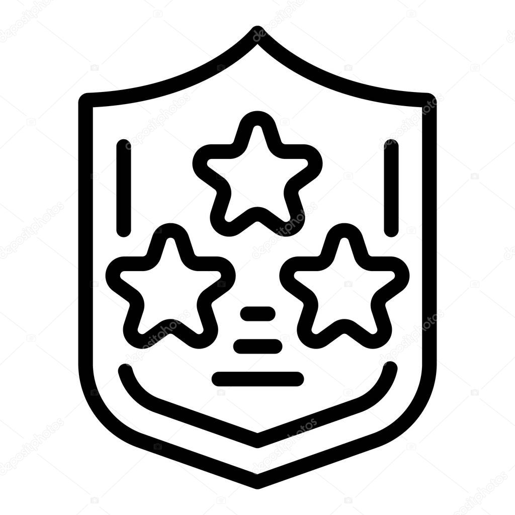 Product star shield icon outline vector. Badge emblem