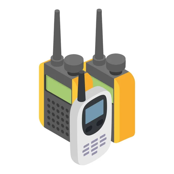 Talkie walkie icône vecteur isométrique. émetteur-récepteur radio talkie walkie touristique — Image vectorielle