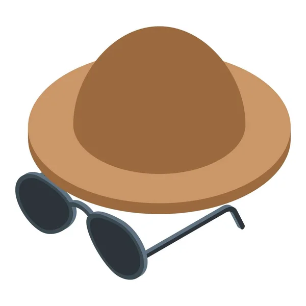 Icono de sombrero anónimo vector isométrico. Persona espía — Archivo Imágenes Vectoriales