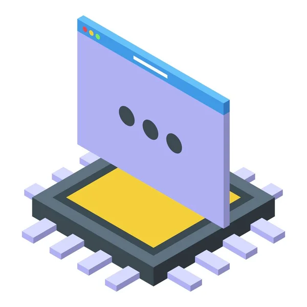 Code processor pictogram isometrische vector. Informatica — Stockvector