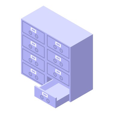 Banka mevduat odası ikonu izometrik vektörü. İnsanların kasası.