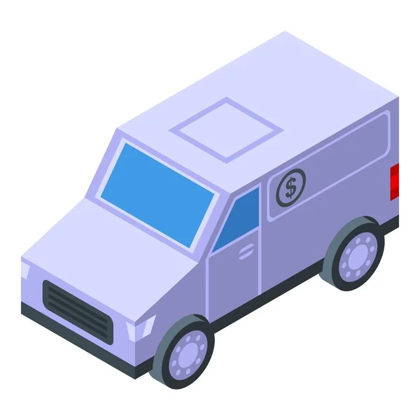 Bank truck icon isometric vector. Car money — Stock Vector