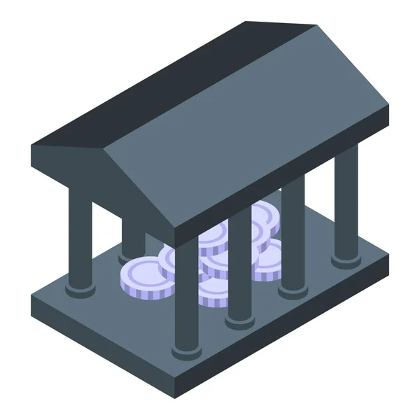 Bank munt reserves pictogram isometrische vector. Geldstapel — Stockvector