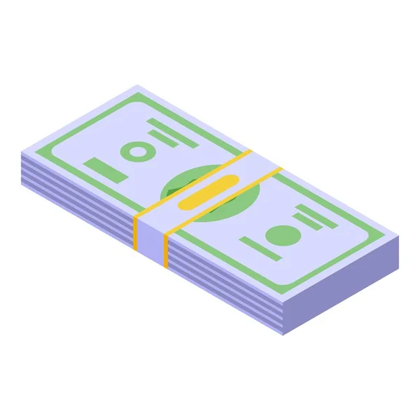 Banka dolar nakit ikonu izometrik vektörü. Para yığını — Stok Vektör