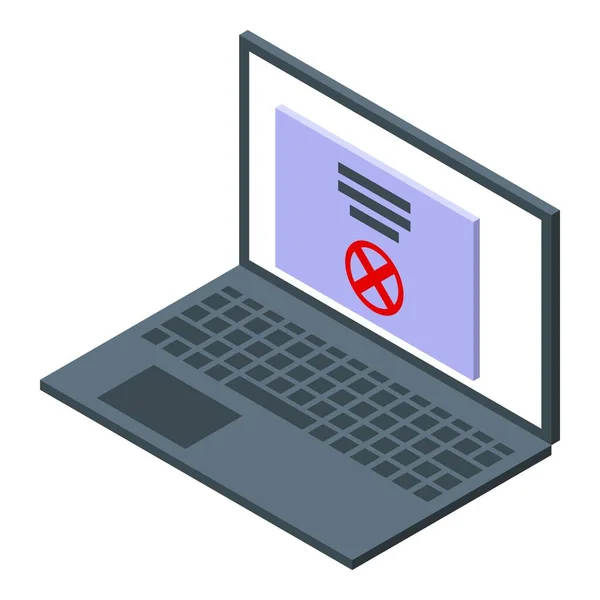 Ícone de laptop bloqueado vetor isométrico. Utilizador proibido — Vetor de Stock